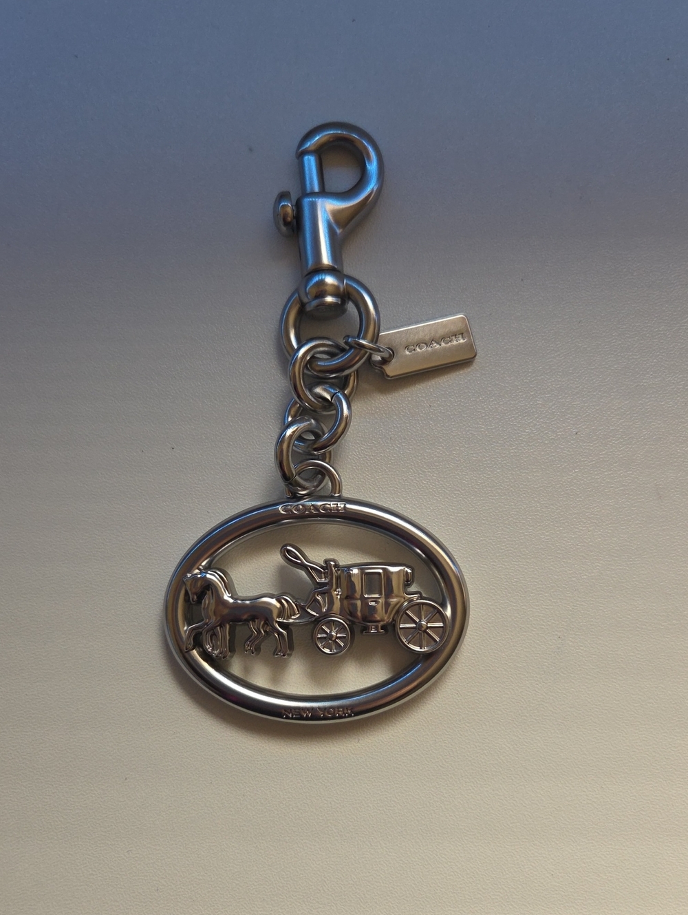 Coach Silver-Tone Horse & Carriage Key Charm